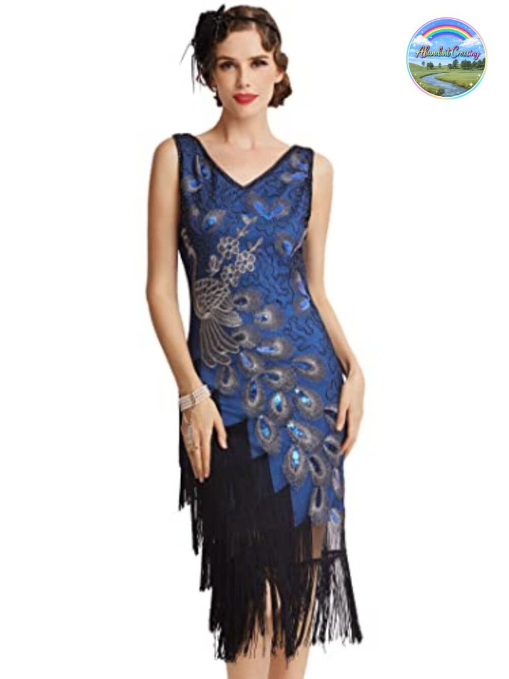 1920s Vintage Sequin Dress Great Gatsby Flapper Fringe